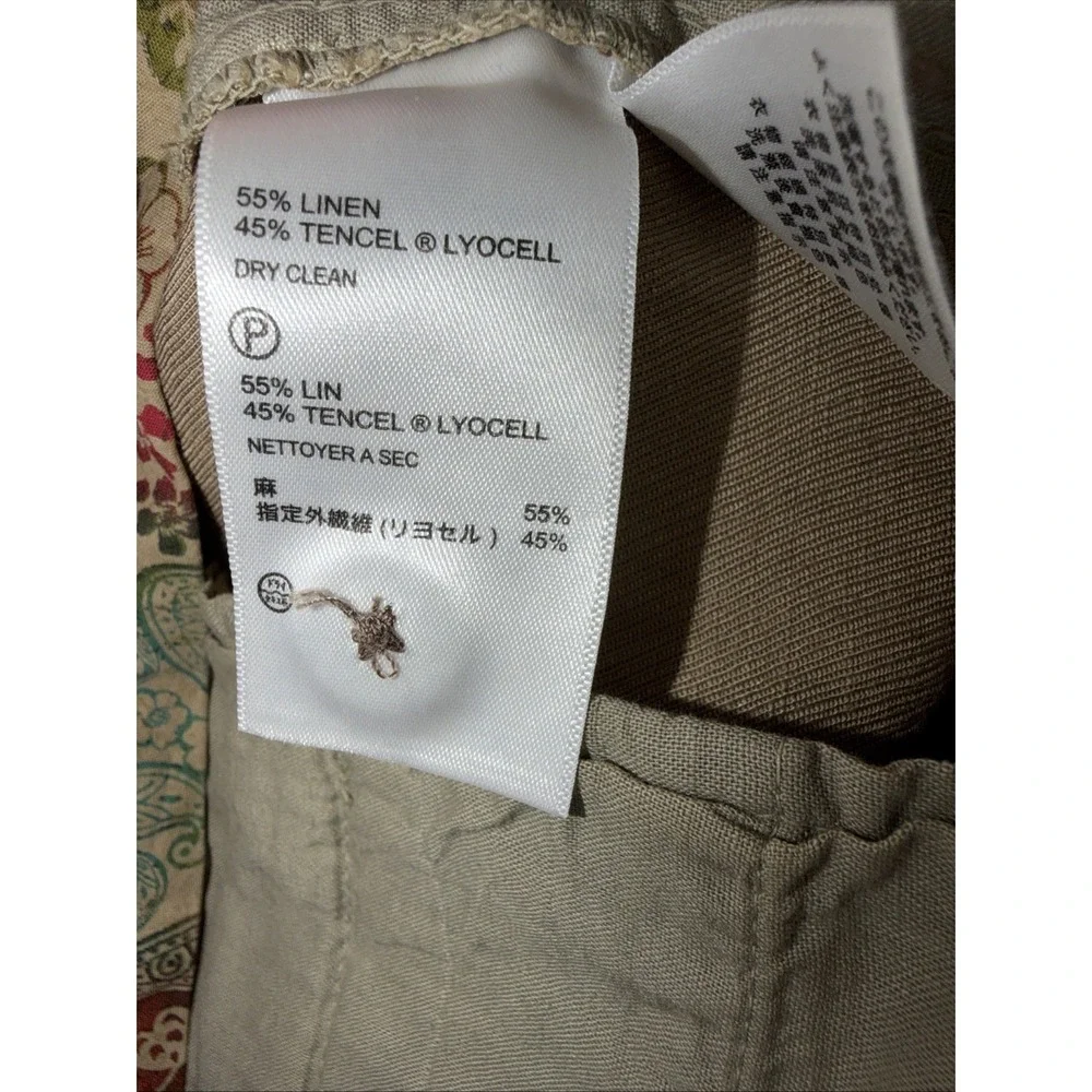 Tommy Bahama Men's Linen Lyocell Dress Pants Khaki Tan Flat Front 38x32